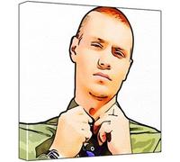 Chad Michael Murray - Impression Pop Art (Multicolore, fond blanc) 50 x 50 x 2,5 cm