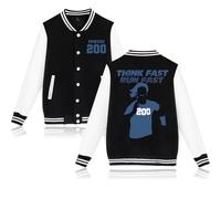 Chad Powers Think Fast Run Fast Graphic Merch Veste de baseball - Manteau unisexe à manches longues de style universitaire, streetwear décontracté pour les fans de la série, Noir , XS
