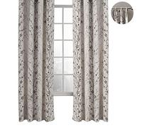 ChadMade Country Style Plum Blossom Polyester 132 x 138 cm Pouce Rideau Doublé Occultant Drapé Fronceur Pour Chambre | Salon | Club | Restaurant