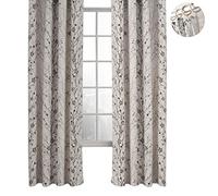 ChadMade Country Style Plum Blossom Polyester 132 x 240 cm Pouce Rideau Doublé Occultant Drapé à Crochet Plat Pour Chambre | Salon | Club | Restaurant