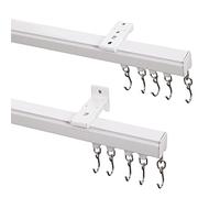 ChadMade Kit de rail de plafond avec crochets, rail de rideau mural, taille XL pour espace de 365-548 cm de large, tringles de fenêtre simples pour rideaux plissés pincés et à œillets
