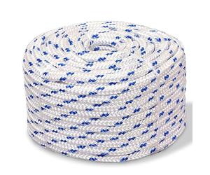 Chaduof Corde en polypropylène 10 mm 50 m blanche, corde, corde tressée, dessus pour ancre et amarrage-91281