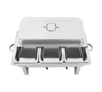 Chafing Dish - 7,5 l - En acier inoxydable - 3 grilles - Avec couvercle - Chauffe-plat - Pour restauration, buffet et fête