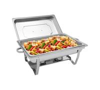 Chafing Dish 9L Buffet Chauffant avec Couvercle Chauffe Plat en Acier Inoxydable Rectangulaire,pour la Famille, Fêtes, Hôtels, Cafétérias