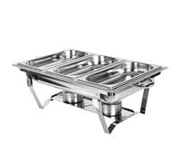 Chafing Dish Buffet, récipients de Maintien au Chaud en Acier Inoxydable Chauffe-Plats pour Traiteur, Buffet et fête - 1PC -55 × 35,5 × 26 cm - 3 Compartiments