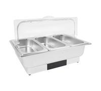 Chafing Dish Buffet Set de 9 l en acier inoxydable avec écran tactile LED, réglable de 35 à 90 °C, récipient thermique pour buffet, fête, restauration (triple compartiment)