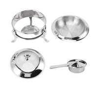 Chafing Dish Buffet Set Rond 20cm, Chauffe - plat Portable en Acier Inoxydable avec Couvercle - Chauffage Rapide au Carburant, Installation Sécurisée, Parfait pour Mariages et (18 cm)