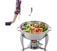 Chafing Dish, Cadre robuste en acier inoxydable, Poêles de cuisson en verre, Solution de chauffage stable