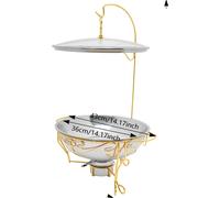 Chafing Dish, capacité 6L, construction en acier inoxydable, jaune
