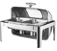 Chafing Dish, capacité 9Qt, design roll-top élégant, argenté