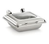 Chafing Dish Carré avec Couvercle en Verre