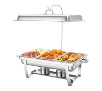 Chafing Dish - Chauffe-plat en acier inoxydable - 9 l - Récipient de maintien au chaud (3 x 1/3 GN) - Chauffe-plat avec couvercle - Récipient chauffant