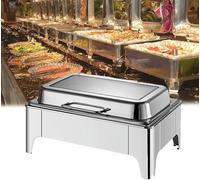 Chafing Dish électrique, 2 Chafing Dishes électriques Demi-Taille, Ensemble Buffet à Couvercle Roulant, 300 W, 9 Niveaux de Chauffage, serveurs et Chauffe-Plats électriques avec Couvercle en