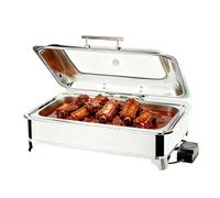 Chafing Dish Electrique, 9L Acier Inoxydable Chauffe-Plats Buffet, Professionnels Chafing Dish Set Électrique Température Réglable pour Hôtels, Restaurants(Full Pan)