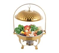 Chafing Dish Ensemble de buffet rond en acier inoxydable avec couvercle suspendu, chauffe-plats autonomes pour salle à manger, restauration 4,5 l