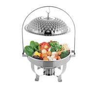 Chafing Dish Ensemble de buffet rond en acier inoxydable avec couvercle suspendu, chauffe-plats autonomes pour salle à manger, restauration 4,5 l