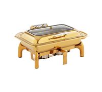 Chafing dish - GN 1/1 - 9 l - 2 bruleurs à pâte - avec hublot - Royal Catering RCCD-RG06GS