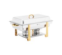 chafing dish - GN 1/1 - accents dorés - 9 L - 2 brûleurs - Royal Catering