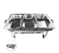 Chafing Dish - Herzberg - HG-8022-3 - Inox - 3 Bacs 1/3 - 9L - Pliable & Professionnel
