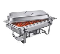 Chafing Dish INOX 9 litres GN1/1 Chauffe-Plat Professionnel avec Couvercle Amovible et Bac GN pour Buffets et Événements