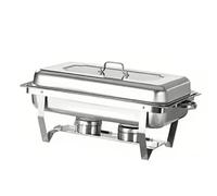 Chafing Dish INOX Buffet Chauffant Chauffe-Plat en Acier Inoxydable Rectangulaire pour Buffet Restaurant Pique Nique, réservoir à Combustible, Cadre Pliable (55 x 35,5 x 26 cm (2 pièces) (2))