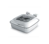 Chafing Dish Inox Carré avec Couvercle en Verre 5,8 L