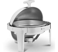 Chafing Dish Professionnel Bain-Marie Chauffe-Plat Couvercle Rond 6L 1 Brûleur