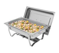 Chafing Dish - Récipient professionnel épais de 7 l avec couvercle et poignées - En fer inoxydable - Chauffe-plats - En acier inoxydable - Pour buffets, fêtes de famille, banquets