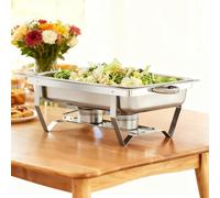 Chafing Dish Rectangulaire Buffets Chauffants Chauffe Plat，Professionnel avec 2/3 bacs, Chauffe-Plats en Acier Inoxydable avec Couvercle (55 x 35,5 x 26 cm (1 pièce) (3))