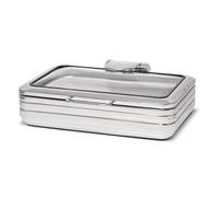 Chafing Dish Rectangulaire GN 1/1 avec Couvercle en Verre