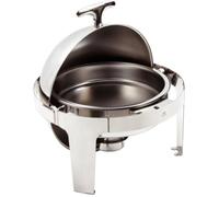 Chauffe plat & assiette Olympia Chafing dish inox rond 6 Litres, finition polie