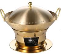 Chafing Dish Rond en Acier Inoxydable avec Chauffe-Plats (24cm/9.4inch)