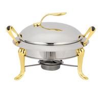 Chafing Dish rond en acier inoxydable Chafer Roll Top | Poêle à buffet avec porte-casseroles for le service du dîner(Gold,18cm)