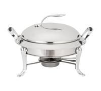 Chafing Dish rond en acier inoxydable Chafer Roll Top | Poêle à buffet avec porte-casseroles for le service du dîner(Silver,22cm)