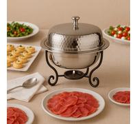 Chafing dish rond martelé 1l