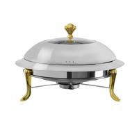 Chafing Dish Rond Récipient alimentaire 3L Acier inoxydable Buffet Set 28 cm