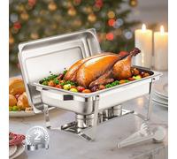Chafing Dish Set 7,5L inox - 2 pcs. chauffe-aliments - Buffet Recheck - Parfait pour la restauration et les événements