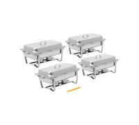Chafing Dish - set de 4 - GN 1/1 - 4 x 7,5 l - 4 bruleurs à pâte - Royal Catering