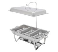 Chafing Dish Set de buffet en acier inoxydable avec 3 récipients à nourriture, inoxydable et de qualité supérieure pour traiteur, buffet, fête et fêtes de mariage