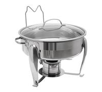Chafing Dish - Set professionnel - Chauffe-plat rond Assiette Chauffante - En acier inoxydable - 6 l - Pour restauration, buffet et fête - 28 x 28,5 cm
