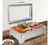 Chafing Dishes - Réchaud alimentaire en acier inoxydable de 9 litres avec couvercles pour la restauration et les événements - Ensemble de service durable pour buffets