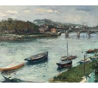 CHAGM affiches sur toile art mural sans cadre photos 50x70cm La banque et le pont d'Argenteuil par Gustave Caillebotte