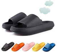 Chagoo Cozislides Original Super Soft Home Slippers, 2021 Latest Technology-Super Soft Thick Sole Quick-Drying Bathroom Non-Slip Slippers (Black, 42/43)