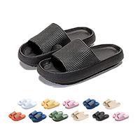 Chagoo Jadery Pantoufle Orthopedique Unisex Thick Sole Cloud Slippers, Cozislides Pantoufles originales Pantoufles super douces pour la maison (Noir, 36/37EU)