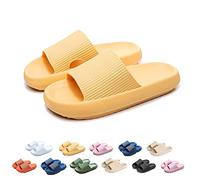 Chagoo Jadery Pantoufle Orthopedique Unisex Thick Sole Cloud Slippers, Cozislides Pantoufles originales Pantoufles super douces pour la maison (Jaune, 38/39EU)