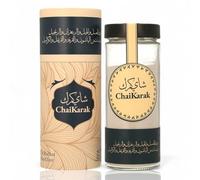 Chai Karak® - Thé Chai Instantané aux Épices Orientales, Safran, Cardamome, Cannelle, Clou de Girofle - Pot Verre Luxe avec 250g Poudre - Texture Crémeuse - jusqu’à 25 Portions - Idée Cadeau