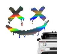 Chaies Autocollant de voiture souriante, autocollant de visage souriant pour la voiture, Autocollants de décoration de moto, Décalcomanies automobiles décoratives pour motos, décor d'ordinateur