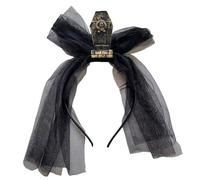 Chaies Bandeaux d'Halloween pour femmes - Vintage - Pierre tombale - Avec voile - Accessoire de costume d'Halloween effrayant - Pour cosplay, carnaval, spectacle sur scène, fête