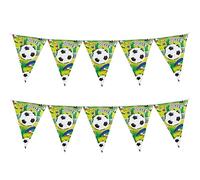Chaies Bannière d'anniversaire de football, décoration de bannière de football - Bannière triangle sur le thème du football - Guirlande de football festive - Drapeau de football léger et accrocheur