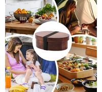 Chaies Boîte À Déjeuner,Diviseur Étanche Avec Sangle Élastique,Contenants En Bois Pour Aliments - Pour Alimentation Scolaire Adultes Tout-Petit Voyage Sushi Repas Bébé